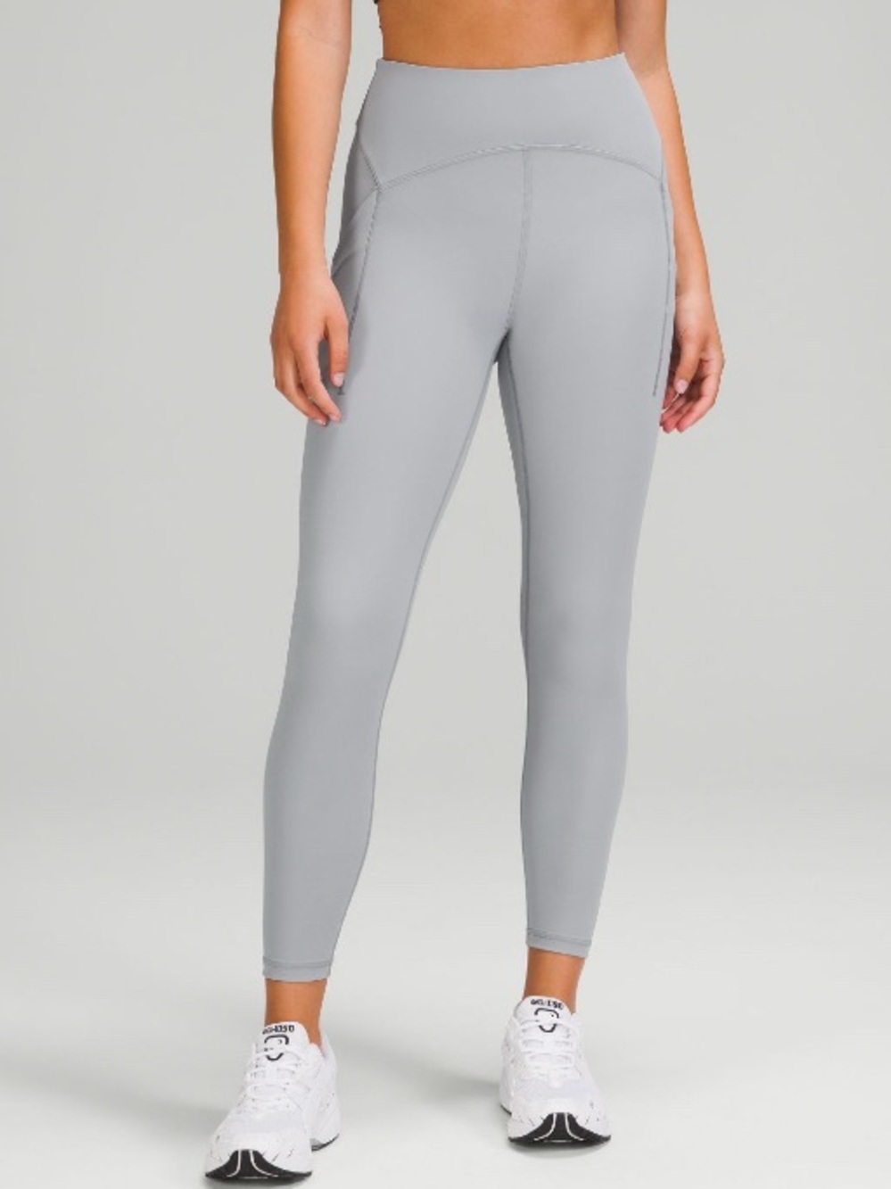 Lululemon Athletica Power Thru High-Rise Tight- Light Gray- 14